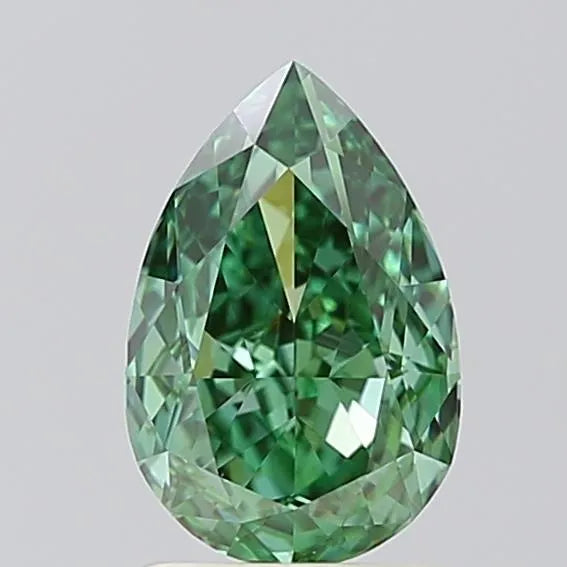 1.52ct Pear Lab Grown Diamond (Colour Fancy Vivid Green, Clarity VVS2, IGI Certified)