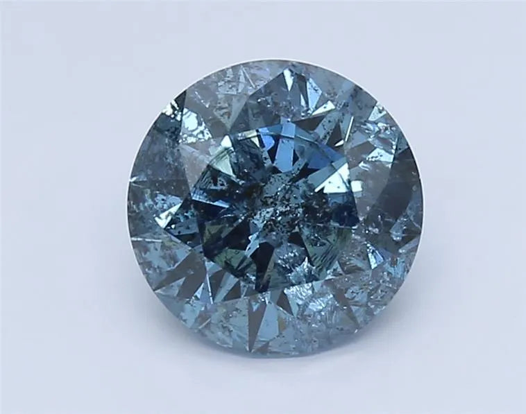 2.46ct Round Lab Grown Diamond (Colour Fancy Vivid Blue, Clarity I1, Cut EX, IGI Certified)