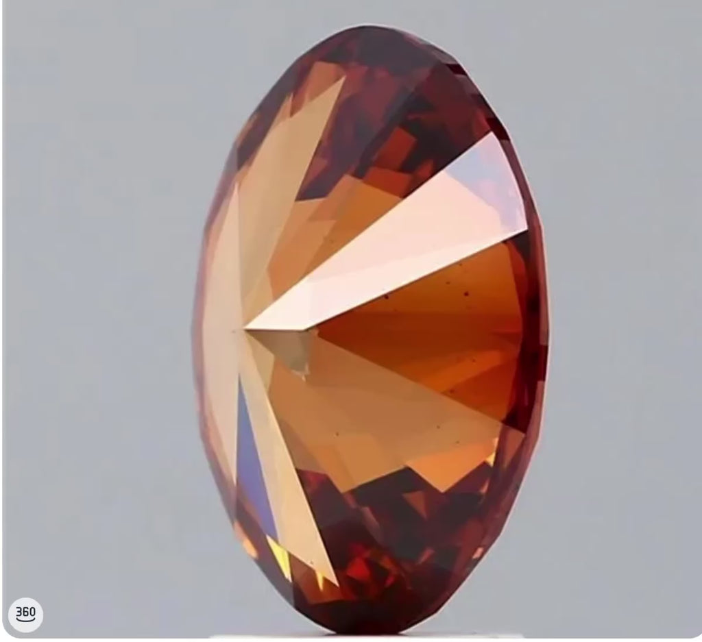 3.10ct Oval Lab Grown Diamond (Colour Fancy Deep Orange, Clarity VS1, IGI Certified)